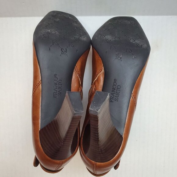 Franco Sarto Women's‎ 43855250 Tan Leather Square Toe Buckle Ankle Bootie Sz 6M - Picture 9 of 9